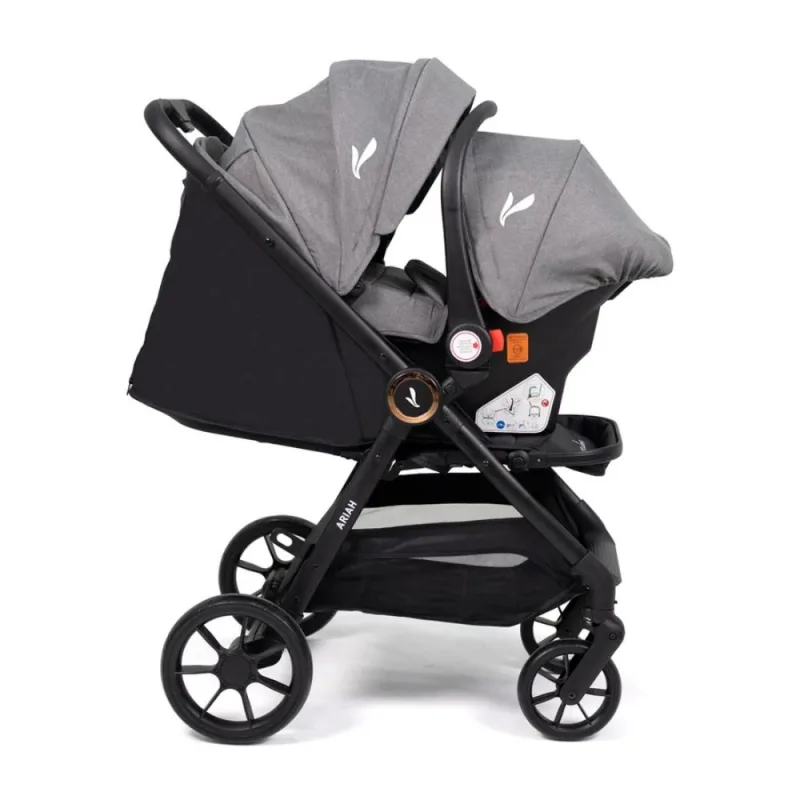 Coche para Bebé Ariah Gris con Portabebé