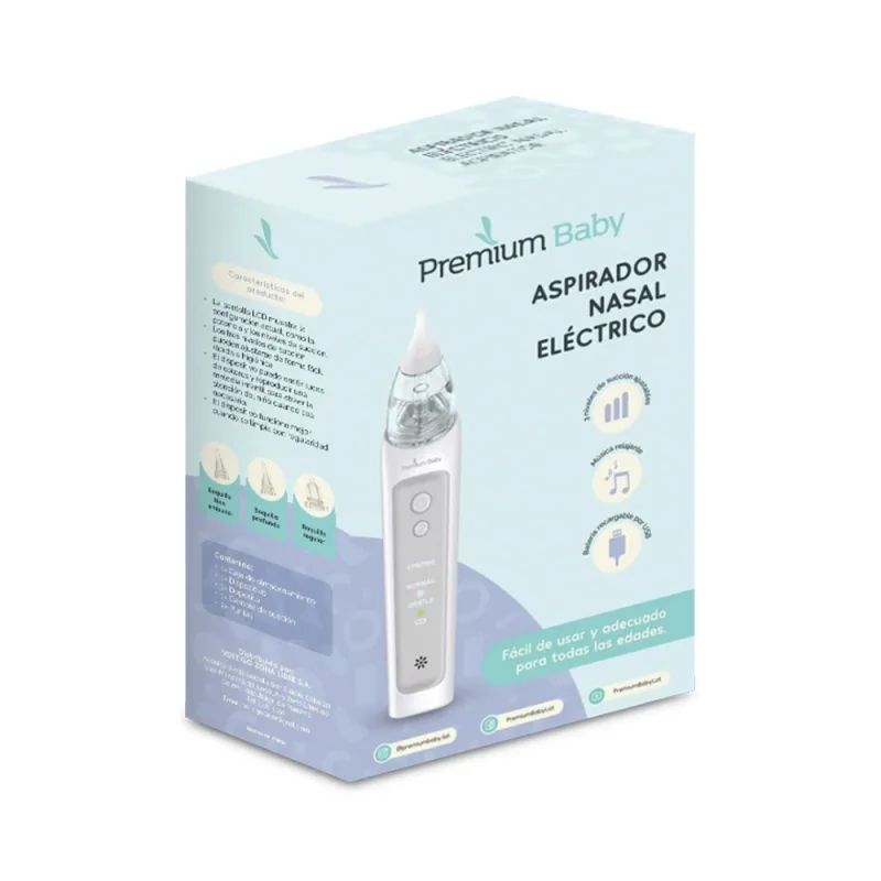 Aspirador Nasal Eléctrico Premium Baby Recargable con 3 Niveles de Succión
