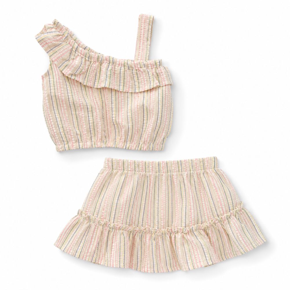 Conjunto para Bebé Wakid’s Blusa y Short a Rayas Pastel