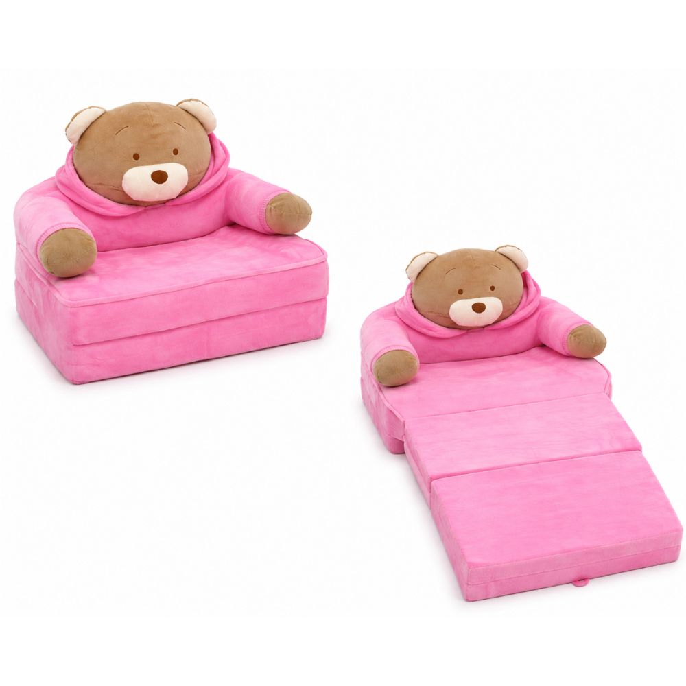 Sillón Cama Infantil Plegable Diseño Osito Rosado
