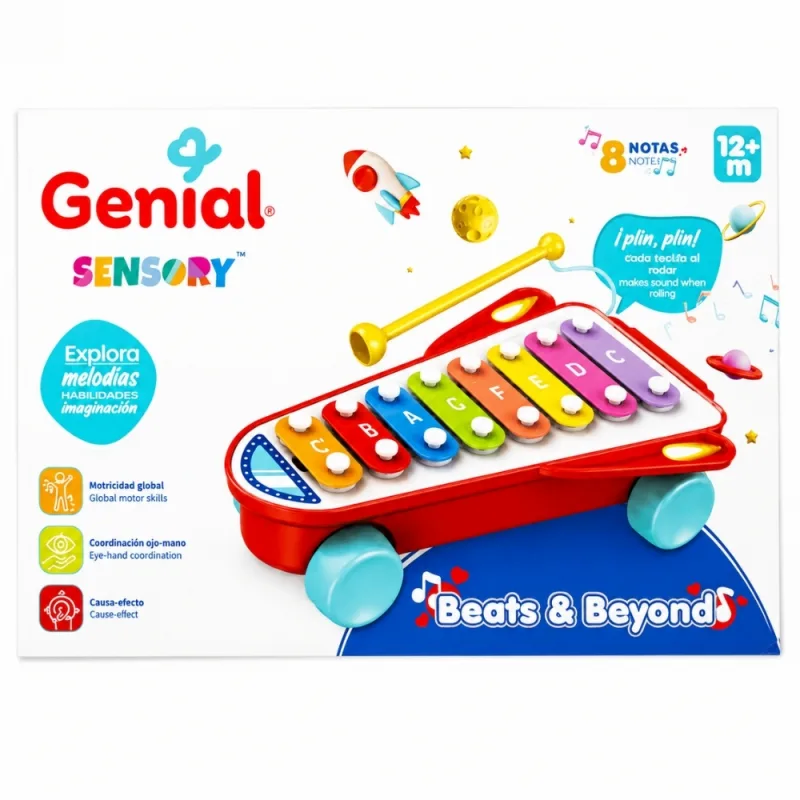 Xilófono Musical de Arrastre Genial para Bebé con 8 Notas 12+ Meses 2 Colores