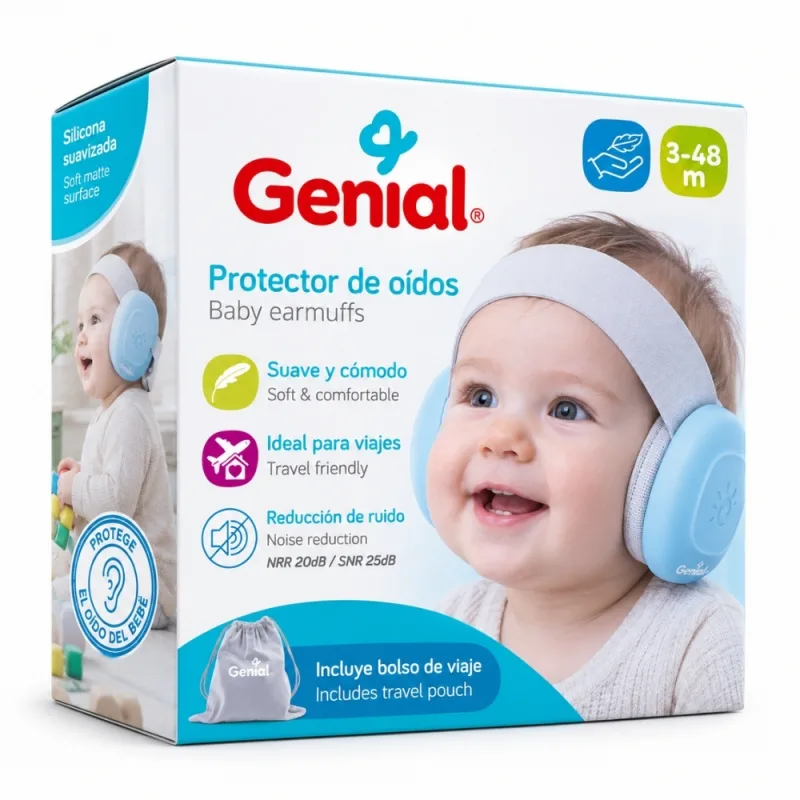 Protector de Oídos para Bebé Genial Antiruido Azul y Rosado