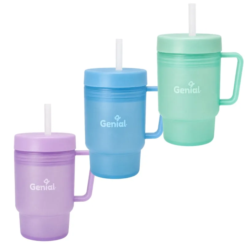 Vaso de Entrenamiento con Pajilla de Silicona Genial 260 ml 6 Meses Varios Colores