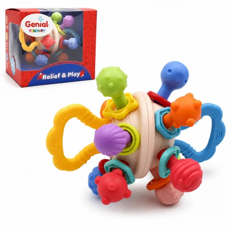 Mordedor Sensorial Genial para Bebé Relieve & Play Multitexturas