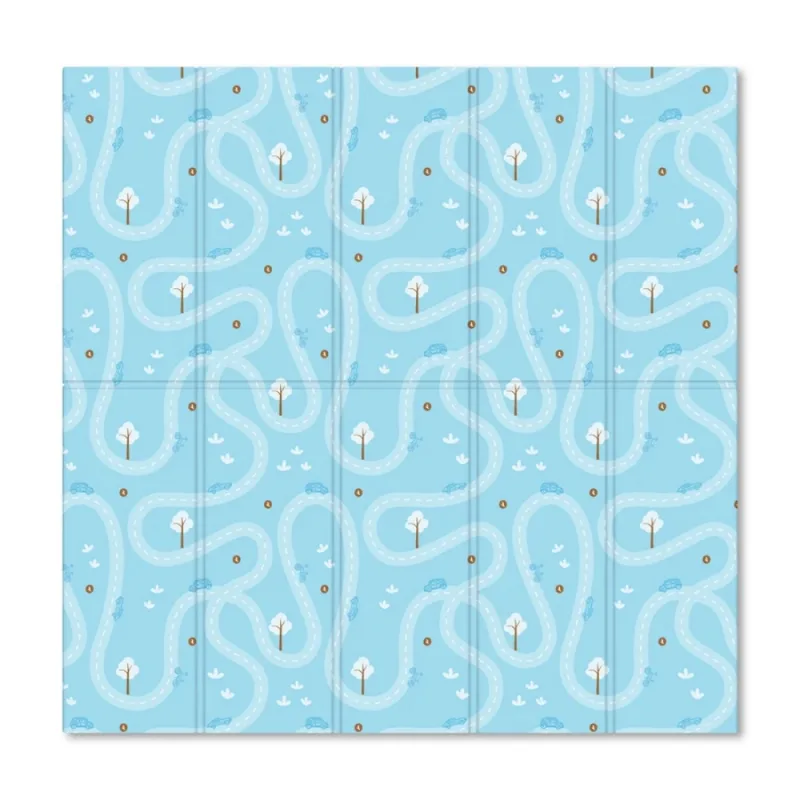 Alfombra de Gateo Plegable Reversible Premium Baby Senderos del Bosque