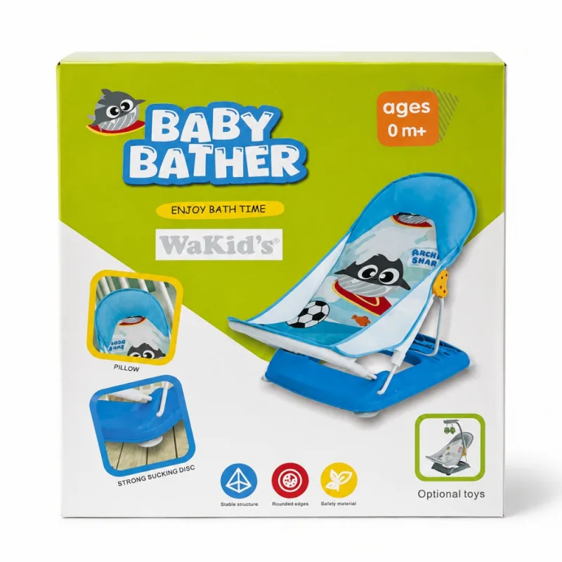Silla de Baño para Bebé WaKid’s con Ventosas Azul y Rosada