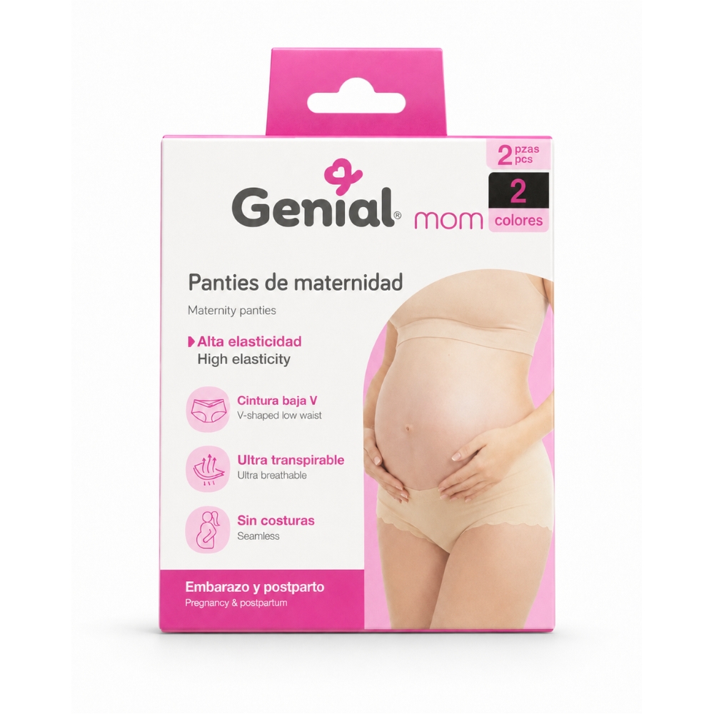 Panties de Maternidad Genial Mom en Varios Colores 2 Piezas