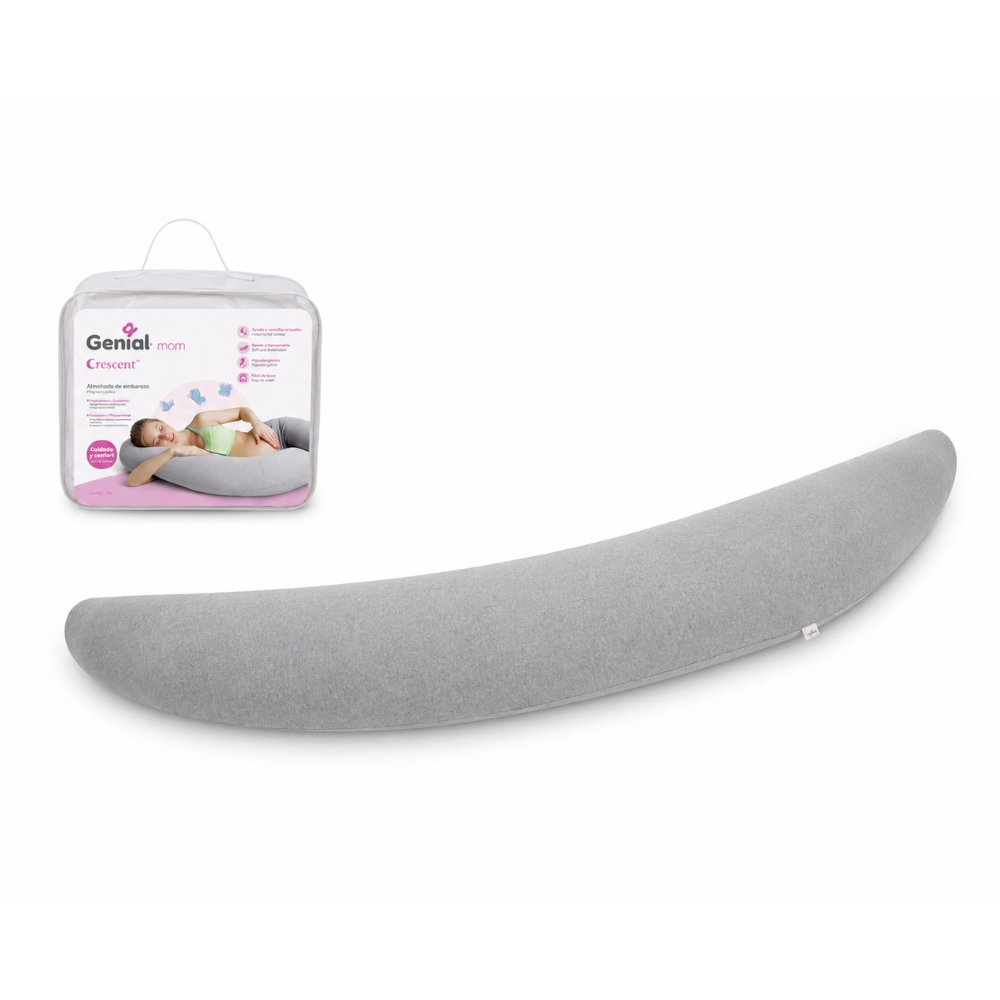 Almohada de Embarazo Genial Mom Crescent Gris Multifuncional